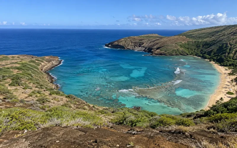 Hanauma Bay seen from the crater rim